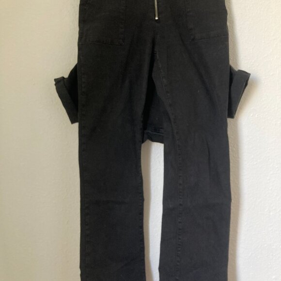 Black Denim Jumpsuit with Zipper - Picture 3 of 4